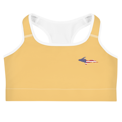 Michigan Upper Peninsula Sports Bra (w/ UP USA Flag) | Citrine