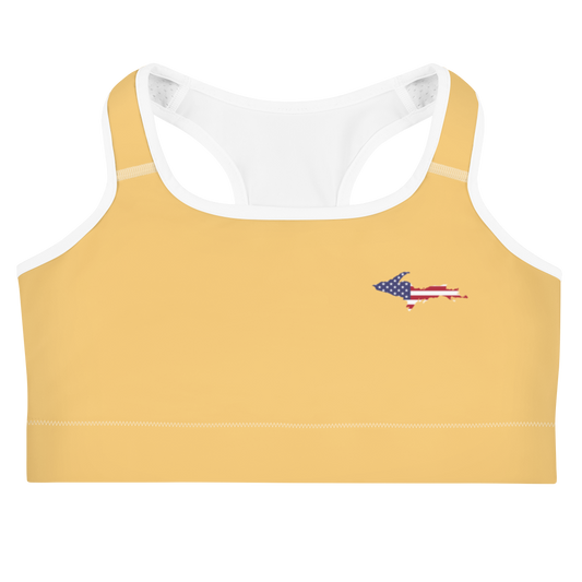 Michigan Upper Peninsula Sports Bra (w/ UP USA Flag) | Citrine