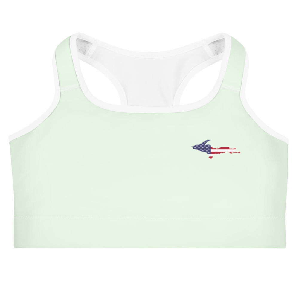 Michigan Upper Peninsula Sports Bra (w/ UP USA Flag) | Dew Green