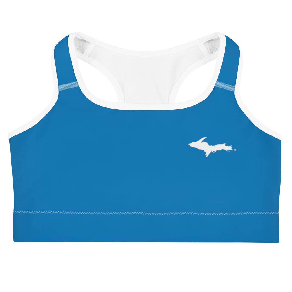 Michigan Upper Peninsula Sports Bra (w/ UP Outline ) | Azure