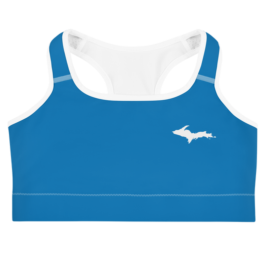 Michigan Upper Peninsula Sports Bra (w/ UP Outline ) | Azure