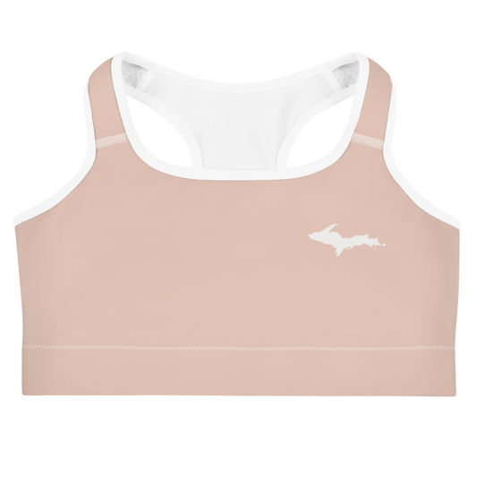 Michigan Upper Peninsula Sports Bra (w/ UP Outline) | Rose Gold