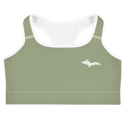 Michigan Upper Peninsula Sports Bra (w/ UP Outline ) | Beachgrass Green