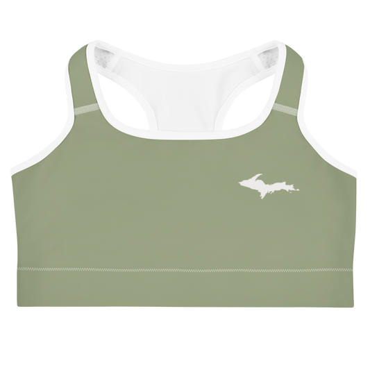 Michigan Upper Peninsula Sports Bra (w/ UP Outline ) | Beachgrass Green