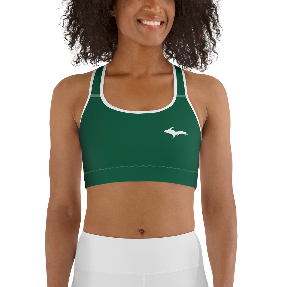 Michigan Upper Peninsula Sports Bra (w/ UP Outline) | Superior Green