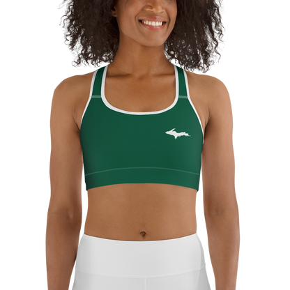 Michigan Upper Peninsula Sports Bra (w/ UP Outline) | Superior Green