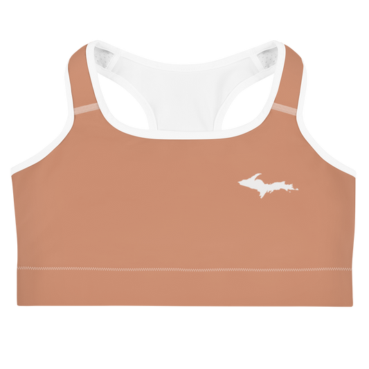 Michigan Upper Peninsula Sports Bra (w/ UP Outline) | Copper Color