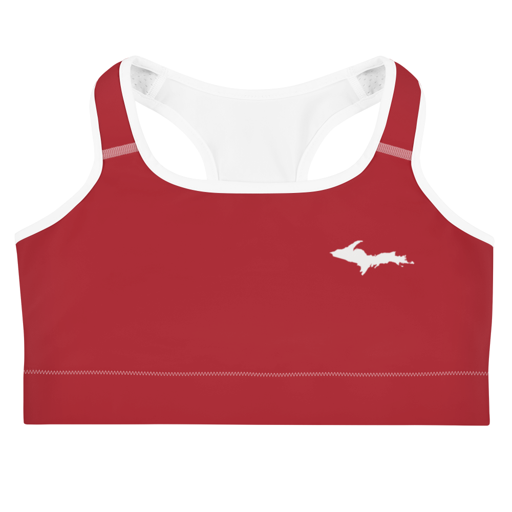 Michigan Upper Peninsula Sports Bra (w/ UP Outline) | Thimbleberry Red