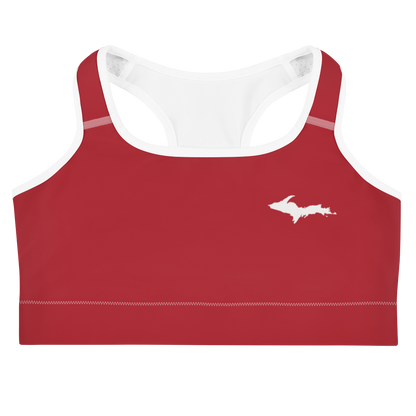 Michigan Upper Peninsula Sports Bra (w/ UP Outline) | Thimbleberry Red