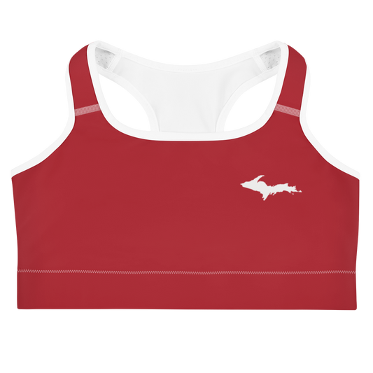 Michigan Upper Peninsula Sports Bra (w/ UP Outline) | Thimbleberry Red