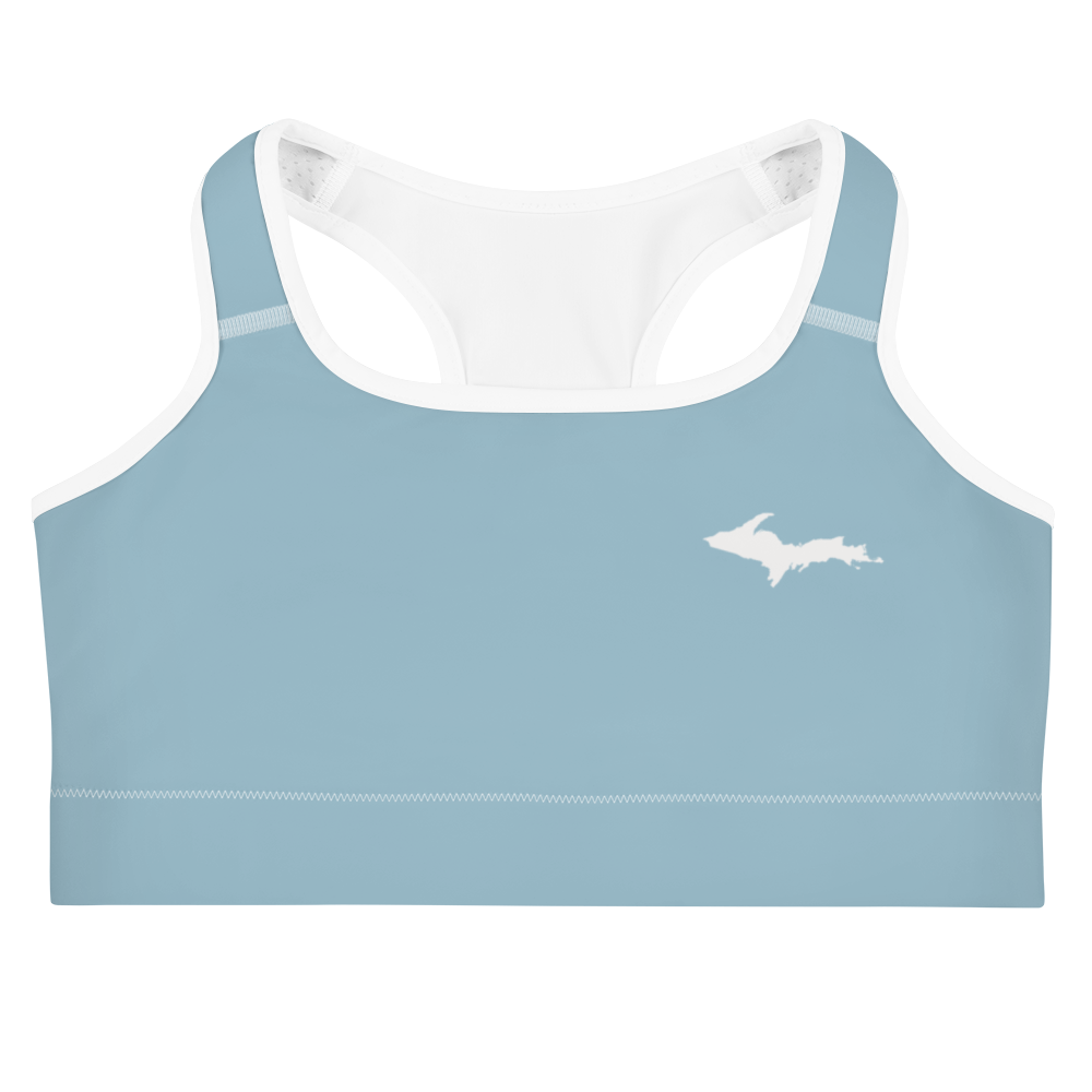 Michigan Upper Peninsula Sports Bra (w/ UP Outline) | Opal Blue