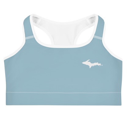 Michigan Upper Peninsula Sports Bra (w/ UP Outline) | Opal Blue