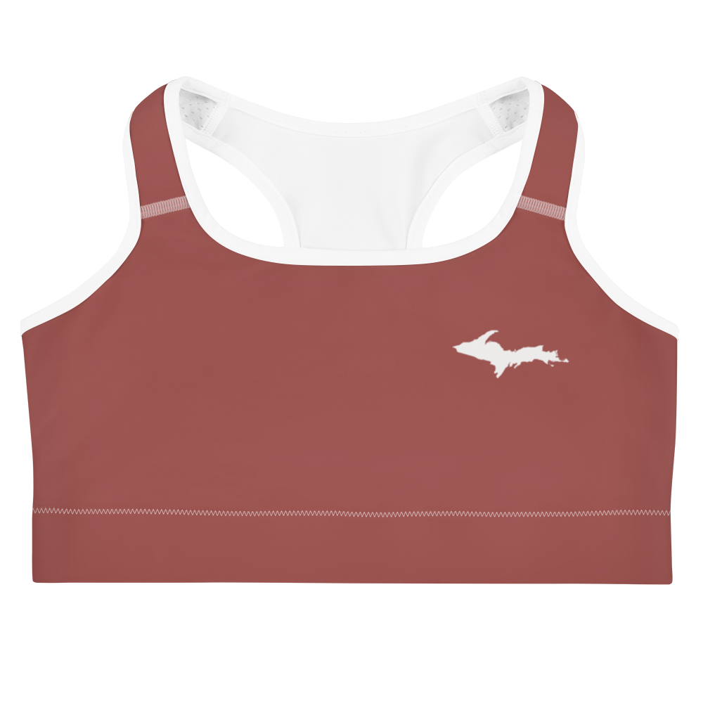 Michigan Upper Peninsula Sports Bra (w/ UP Outline) | Ore Dock Red