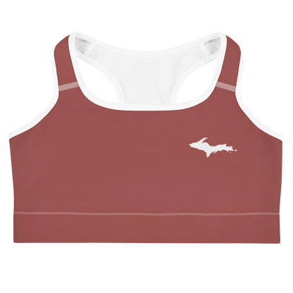 Michigan Upper Peninsula Sports Bra (w/ UP Outline) | Ore Dock Red