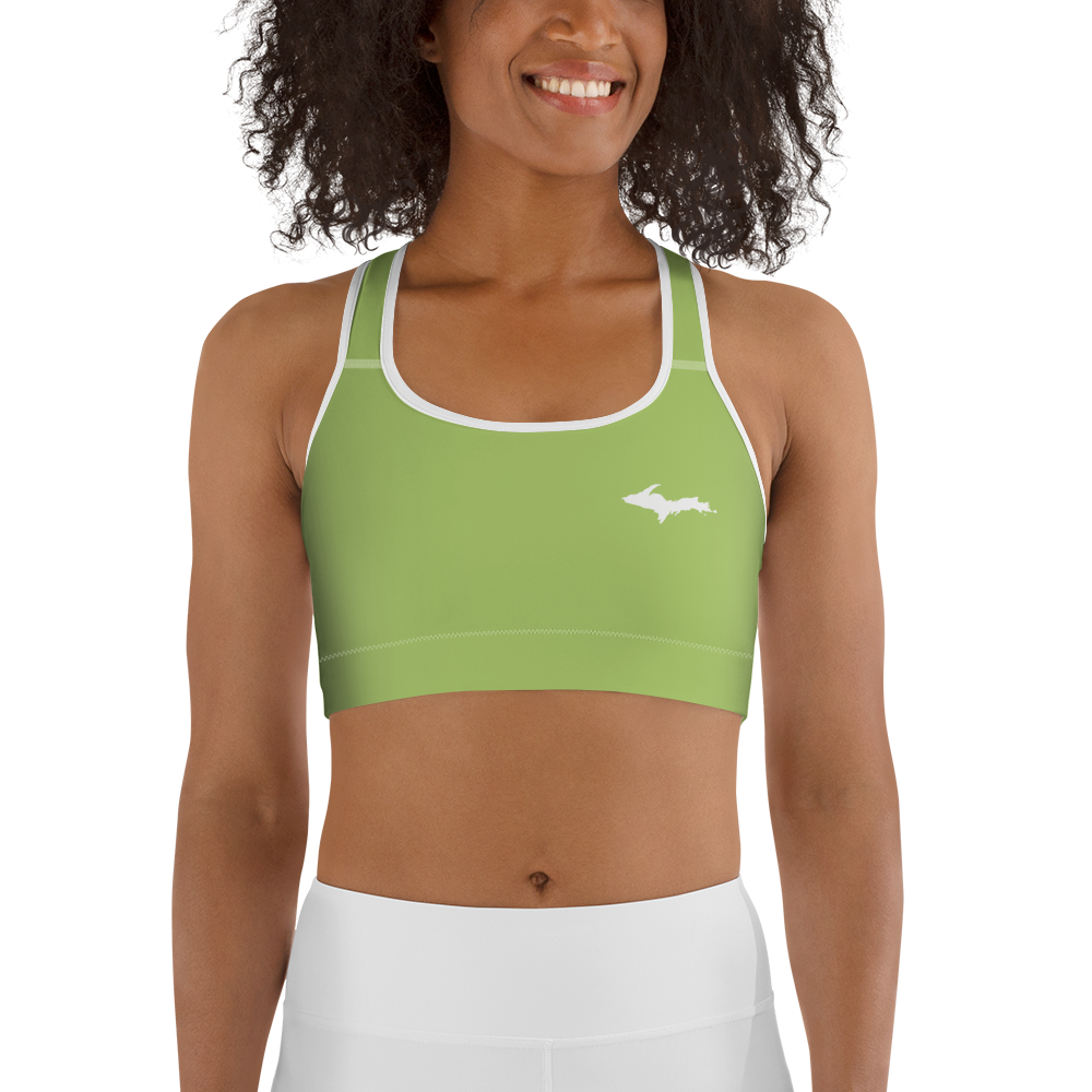 Michigan Upper Peninsula Sports Bra (w/ UP Outline) | Gooseberry Green