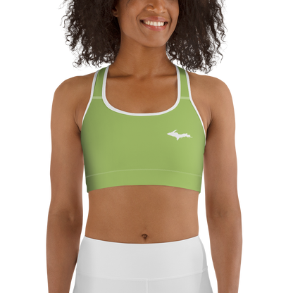 Michigan Upper Peninsula Sports Bra (w/ UP Outline) | Gooseberry Green