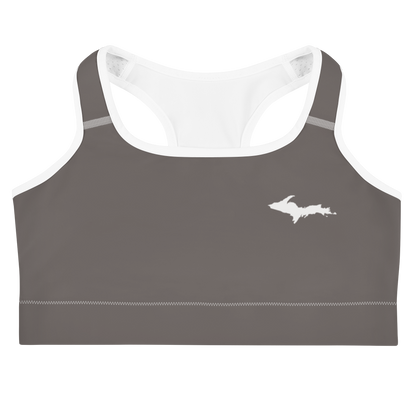 Michigan Upper Peninsula Sports Bra (w/ UP Outline) | Warren Tank Grey