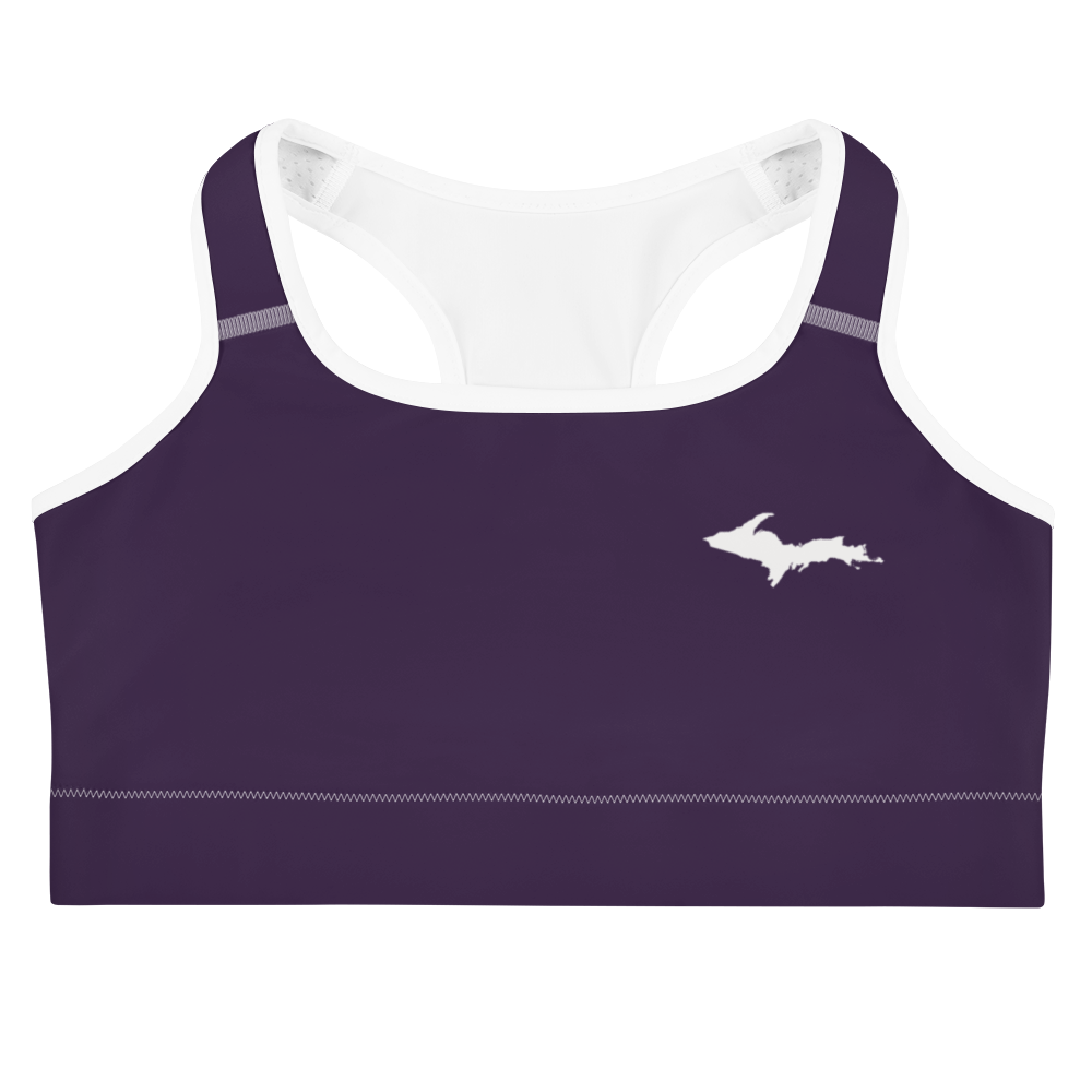 Michigan Upper Peninsula Sports Bra (w/ UP Outline) | Blackcurrant