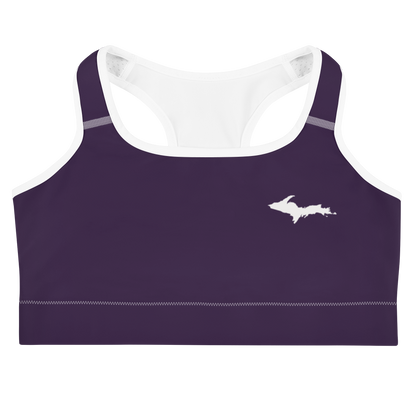 Michigan Upper Peninsula Sports Bra (w/ UP Outline) | Blackcurrant