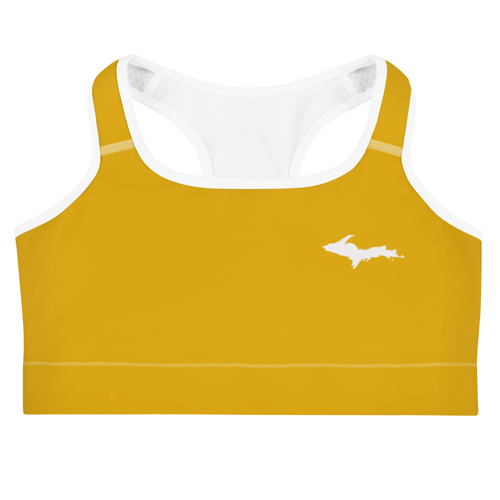 Michigan Upper Peninsula Sports Bra (w/ UP Outline) | Gold Bullion