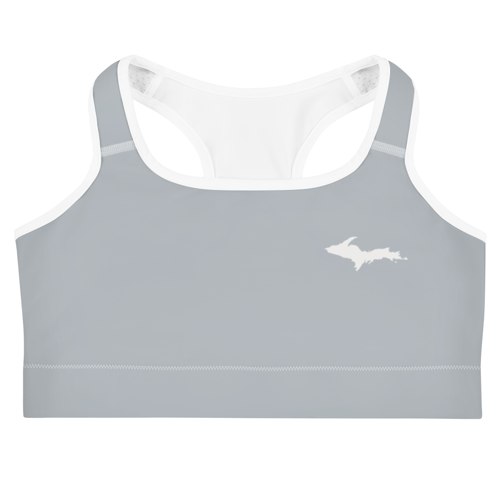 Michigan Upper Peninsula Sports Bra (w/ UP Outline ) | Silver