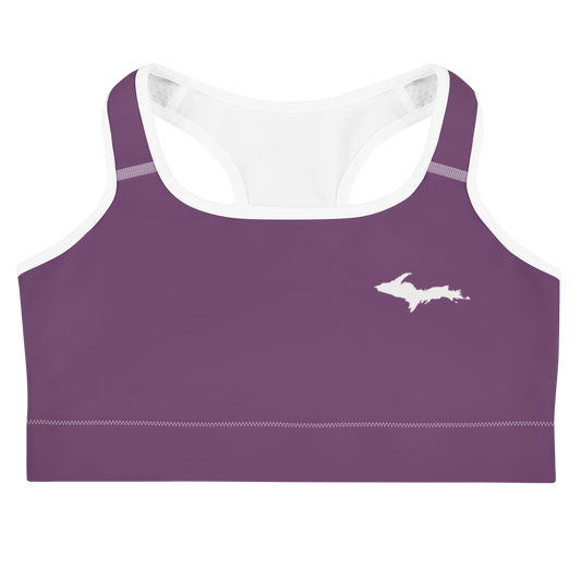 Michigan Upper Peninsula Sports Bra (w/ UP Outline ) | Plum