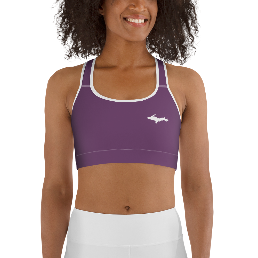 Michigan Upper Peninsula Sports Bra (w/ UP Outline ) | Plum