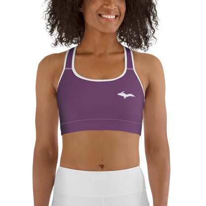 Michigan Upper Peninsula Sports Bra (w/ UP Outline ) | Plum