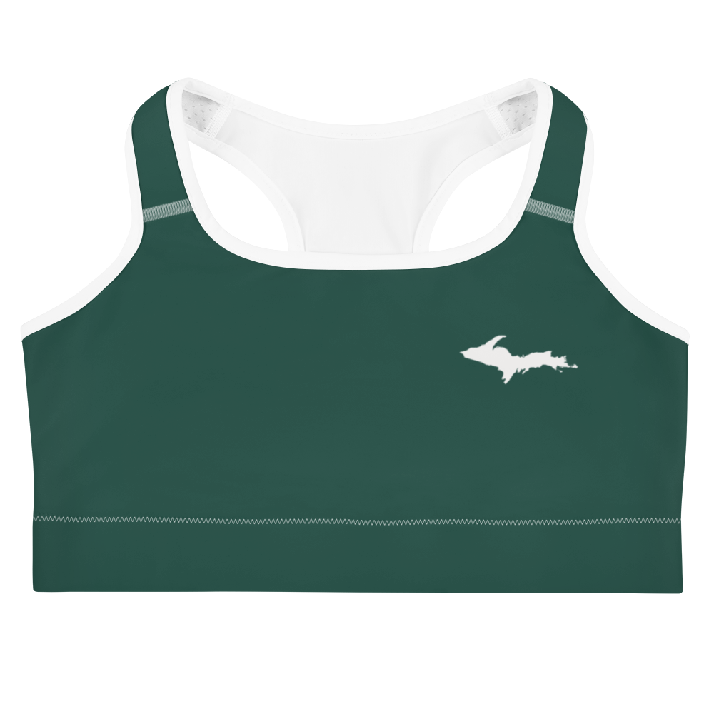 Michigan Upper Peninsula Sports Bra (w/ UP Outline ) | Laconic Green