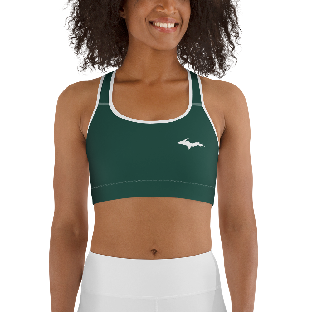 Michigan Upper Peninsula Sports Bra (w/ UP Outline ) | Laconic Green