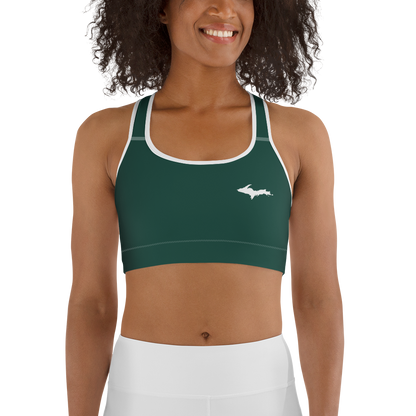 Michigan Upper Peninsula Sports Bra (w/ UP Outline ) | Laconic Green