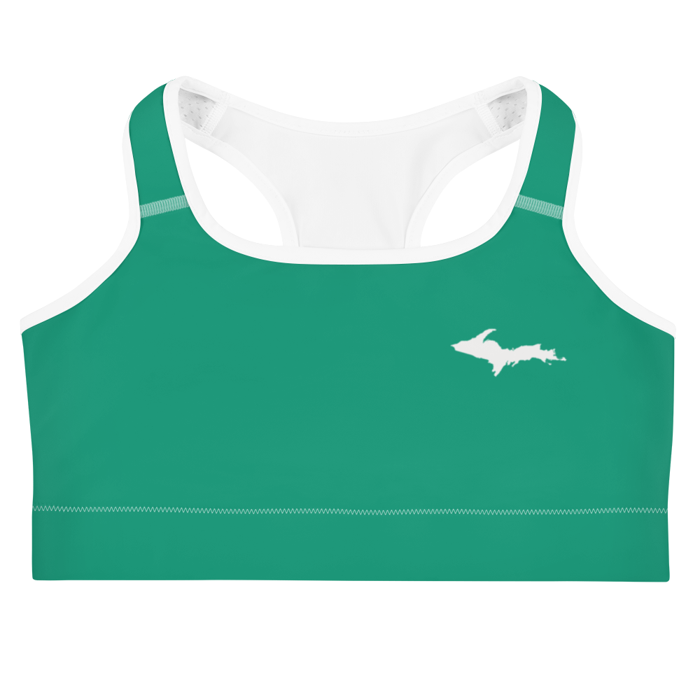 Michigan Upper Peninsula Sports Bra (w/ UP Outline ) | Emerald Green