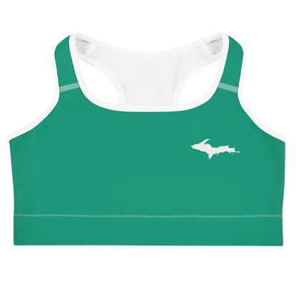 Michigan Upper Peninsula Sports Bra (w/ UP Outline ) | Emerald Green