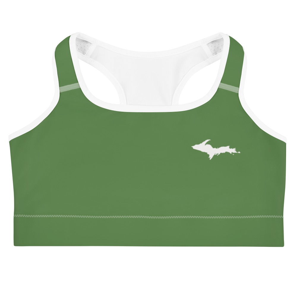 Michigan Upper Peninsula Sports Bra (w/ UP Outline ) | Pine Green