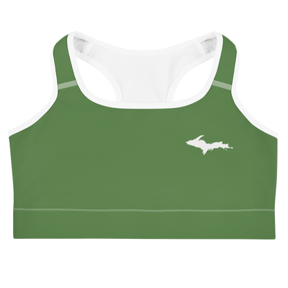 Michigan Upper Peninsula Sports Bra (w/ UP Outline ) | Pine Green