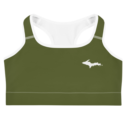 Michigan Upper Peninsula Sports Bra (w/ UP Outline ) | Army Green