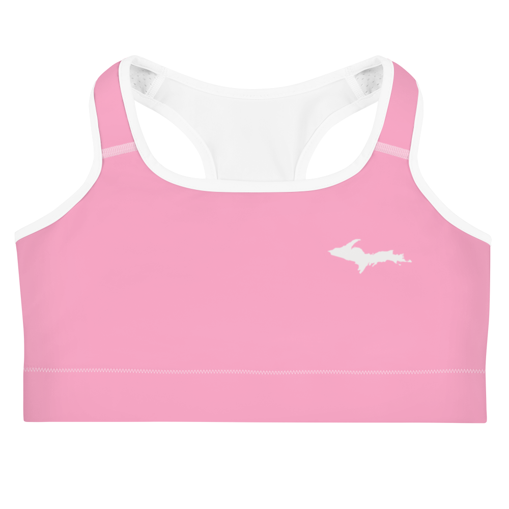 Michigan Upper Peninsula Sports Bra (w/ UP Outline ) | '67 Caddie Pink