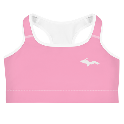 Michigan Upper Peninsula Sports Bra (w/ UP Outline ) | '67 Caddie Pink