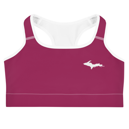 Michigan Upper Peninsula Sports Bra (w/ UP Outline ) | Ruby Red