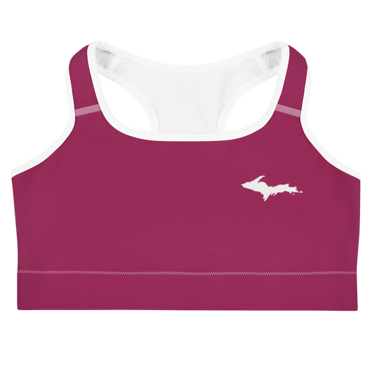 Michigan Upper Peninsula Sports Bra (w/ UP Outline ) | Ruby Red