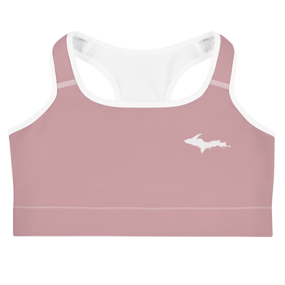 Michigan Upper Peninsula Sports Bra (w/ UP Outline ) | Cherry Blossom Pïnk