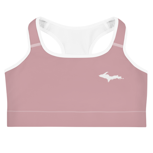 Michigan Upper Peninsula Sports Bra (w/ UP Outline ) | Cherry Blossom Pïnk