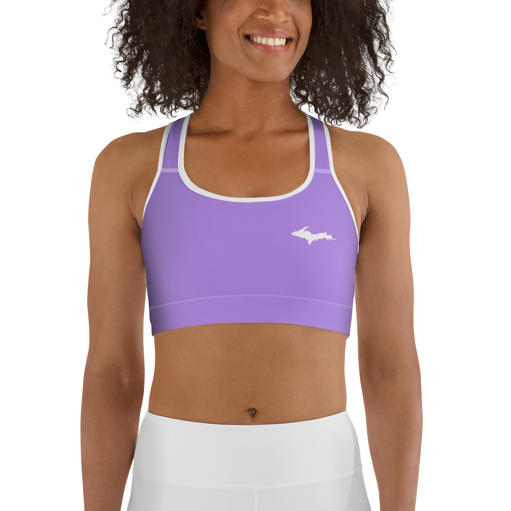 Michigan Upper Peninsula Sports Bra (w/ UP Outline ) | Lavender