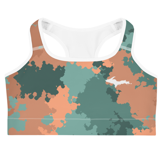 Michigan Upper Peninsula Sports Bra (w/ UP Outline) | Copper Country Camo