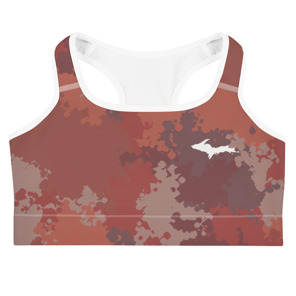 Michigan Upper Peninsula Sports Bra (w/ UP Outline) | Ore Dock Camo