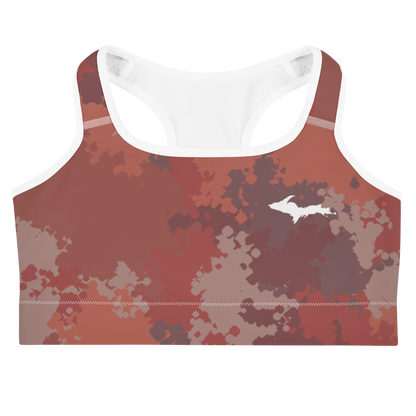 Michigan Upper Peninsula Sports Bra (w/ UP Outline) | Ore Dock Camo