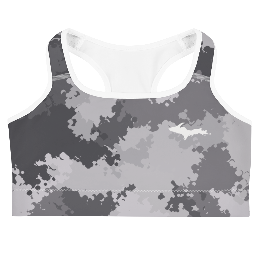 Michigan Upper Peninsula Sports Bra (w/ UP Outline) | Iron Ore Camo