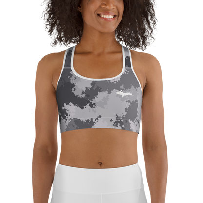 Michigan Upper Peninsula Sports Bra (w/ UP Outline) | Iron Ore Camo