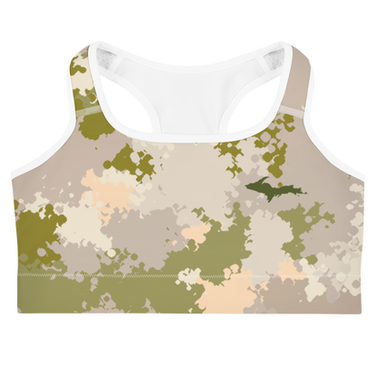 Michigan Upper Peninsula Sports Bra (w/ UP Outline) | Rosy Mound Camo