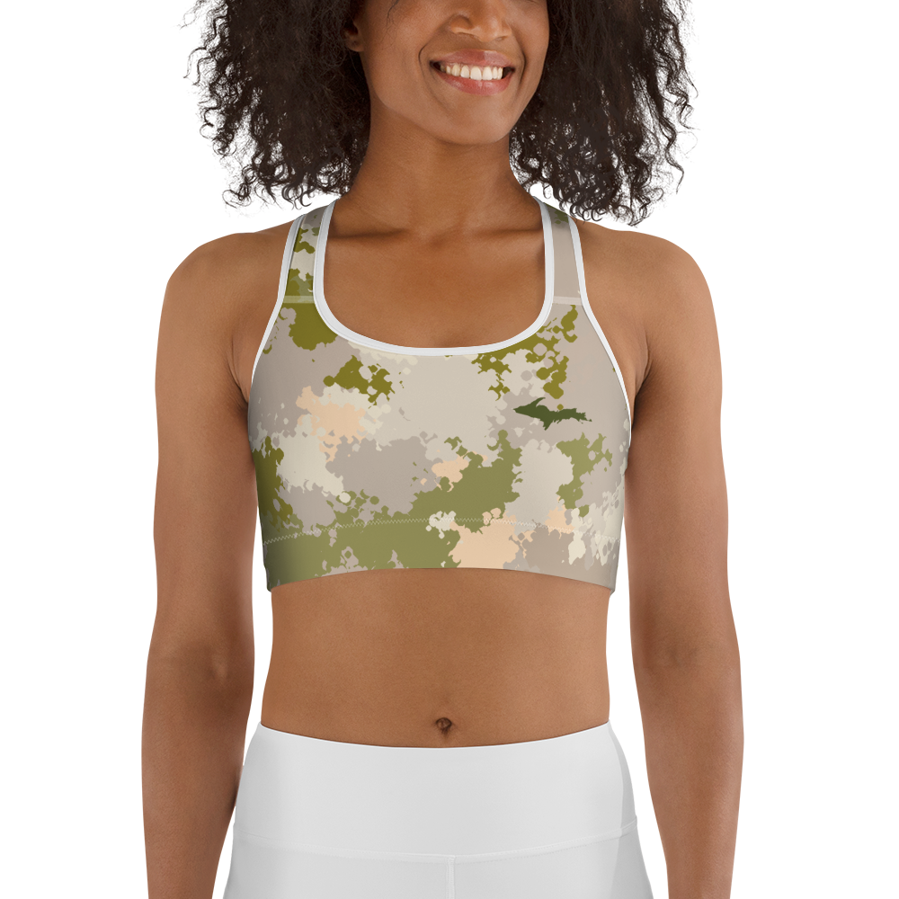 Michigan Upper Peninsula Sports Bra (w/ UP Outline) | Rosy Mound Camo